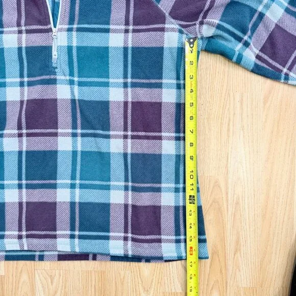 Eddie Bauer ¼ Zip Plaid Fleece Pullover Women’s Large - Picture 5 of 5